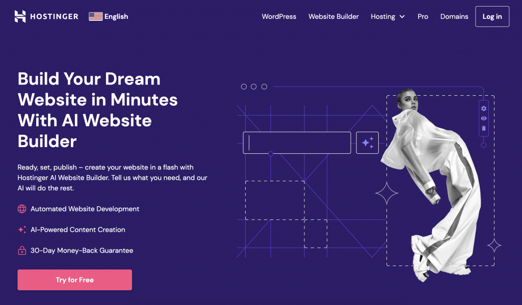 hostinger ai website builder landing page 1024x599